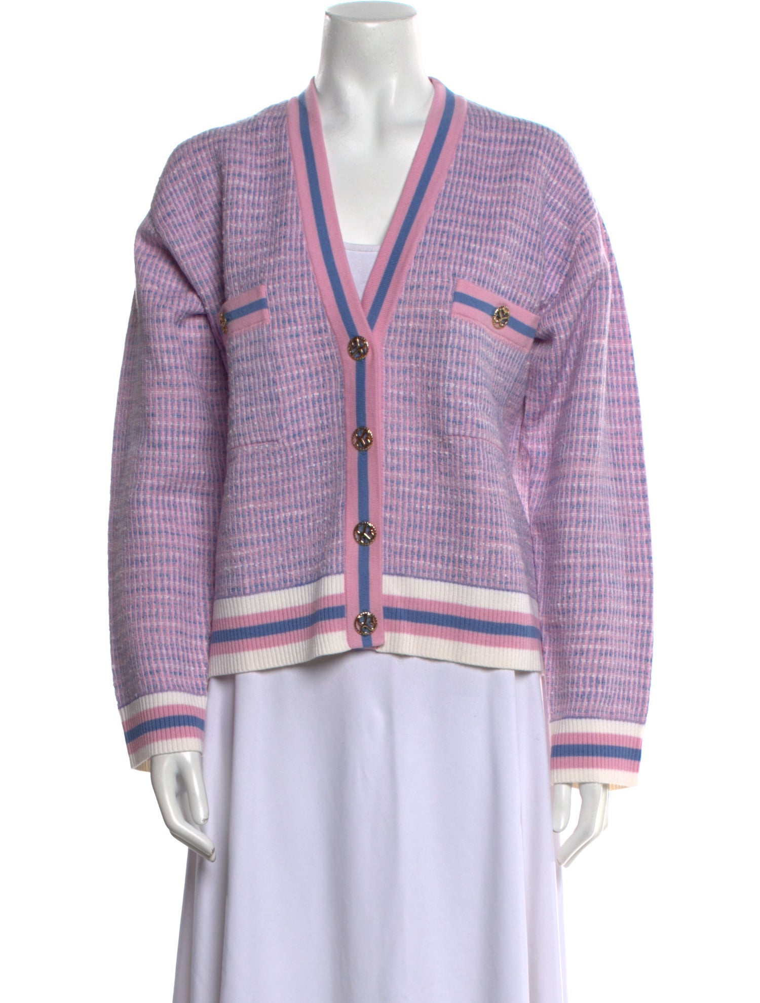 Sandro Striped V-Neck Sweater w/ Tags