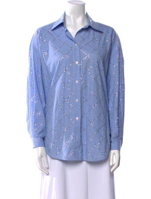 Sandro Chambray Striped Button-Up Top