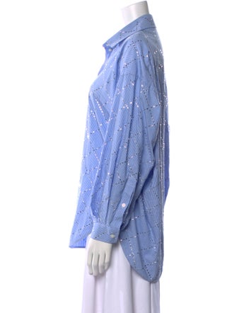 Sandro Chambray Striped Button-Up Top