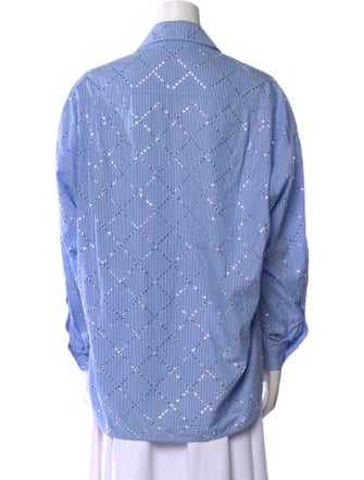 Sandro Chambray Striped Button-Up Top