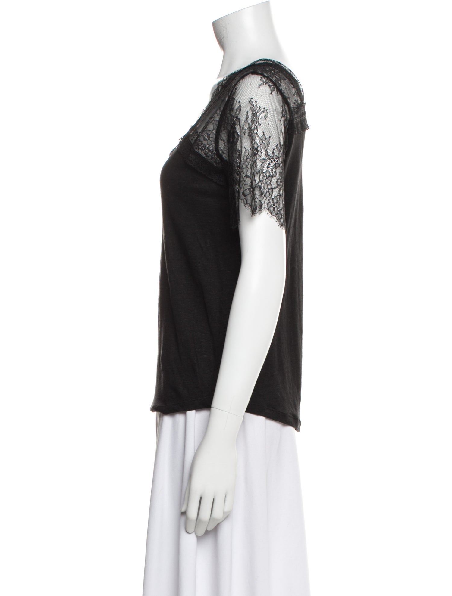 Sandro Linen V-Neck T-Shirt