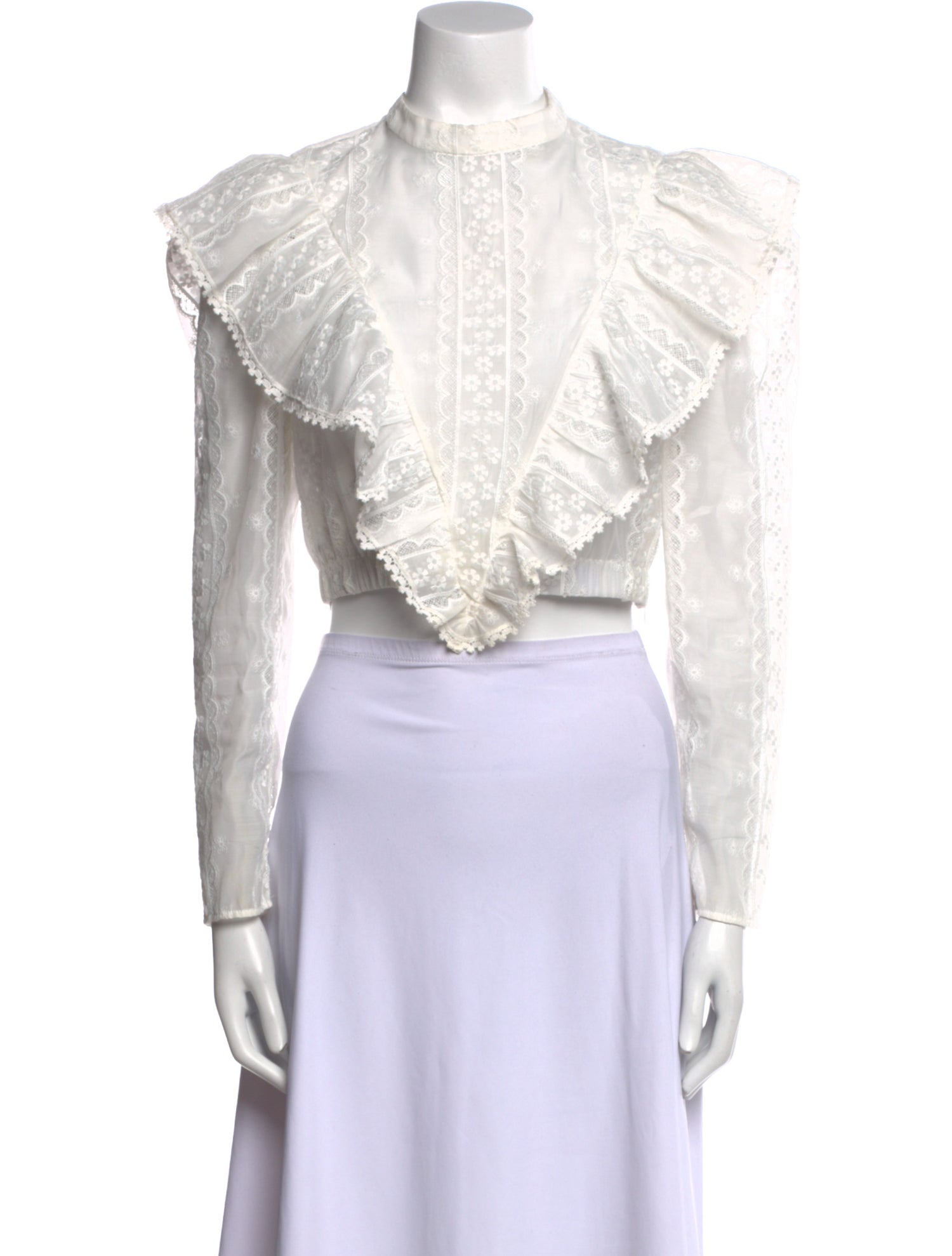 Sandro Mock Neck Short Sleeve Crop Top