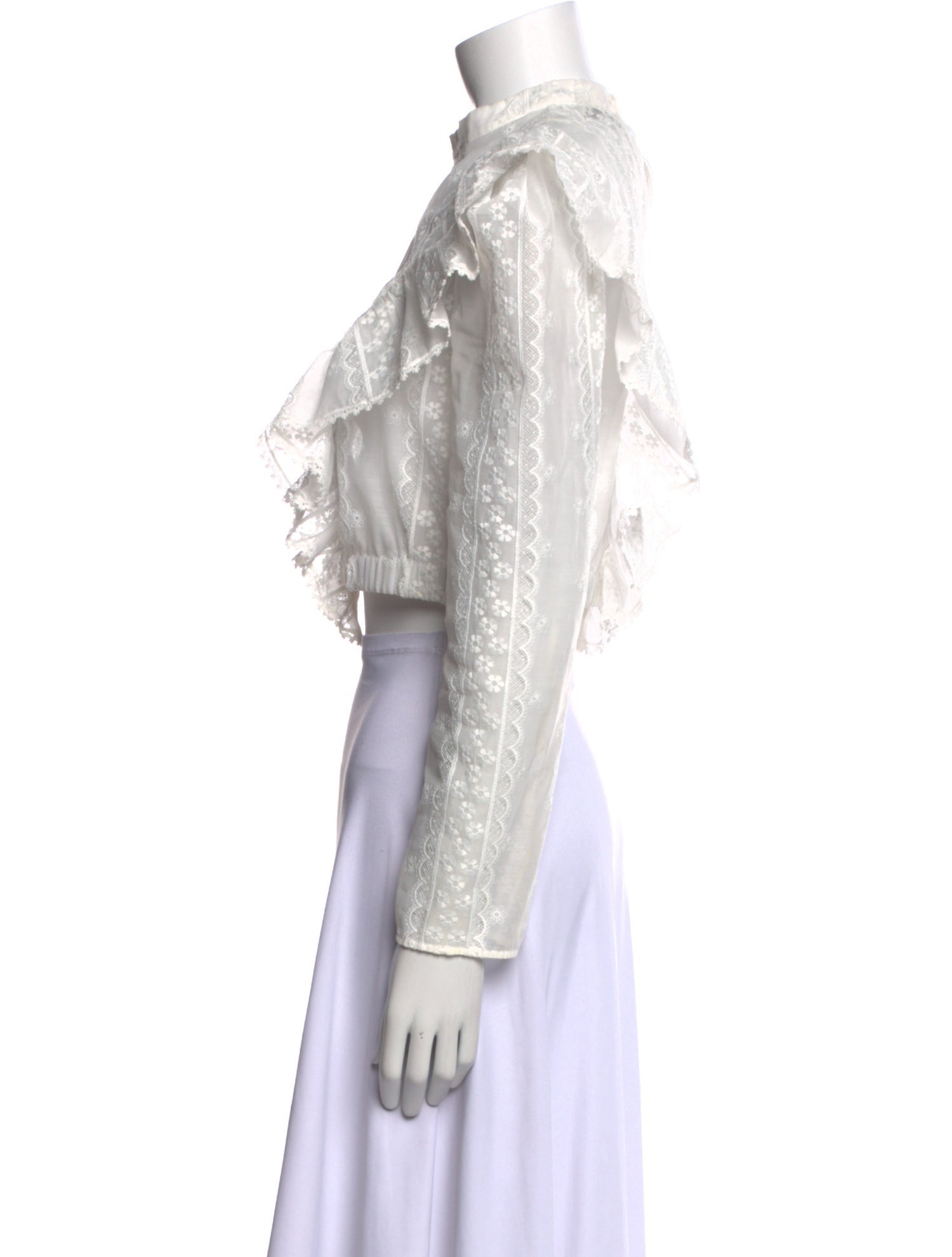 Sandro Mock Neck Short Sleeve Crop Top