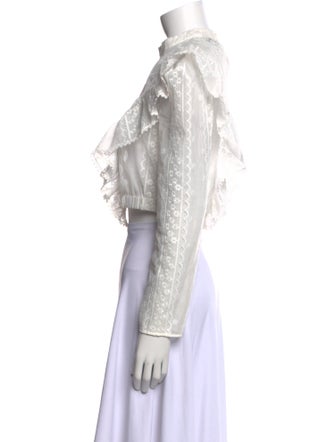 Sandro Mock Neck Short Sleeve Crop Top