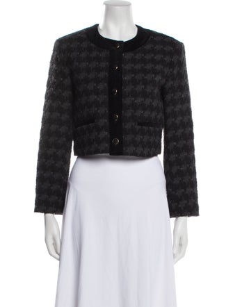 Sandro Houndstooth Print Evening Jacket