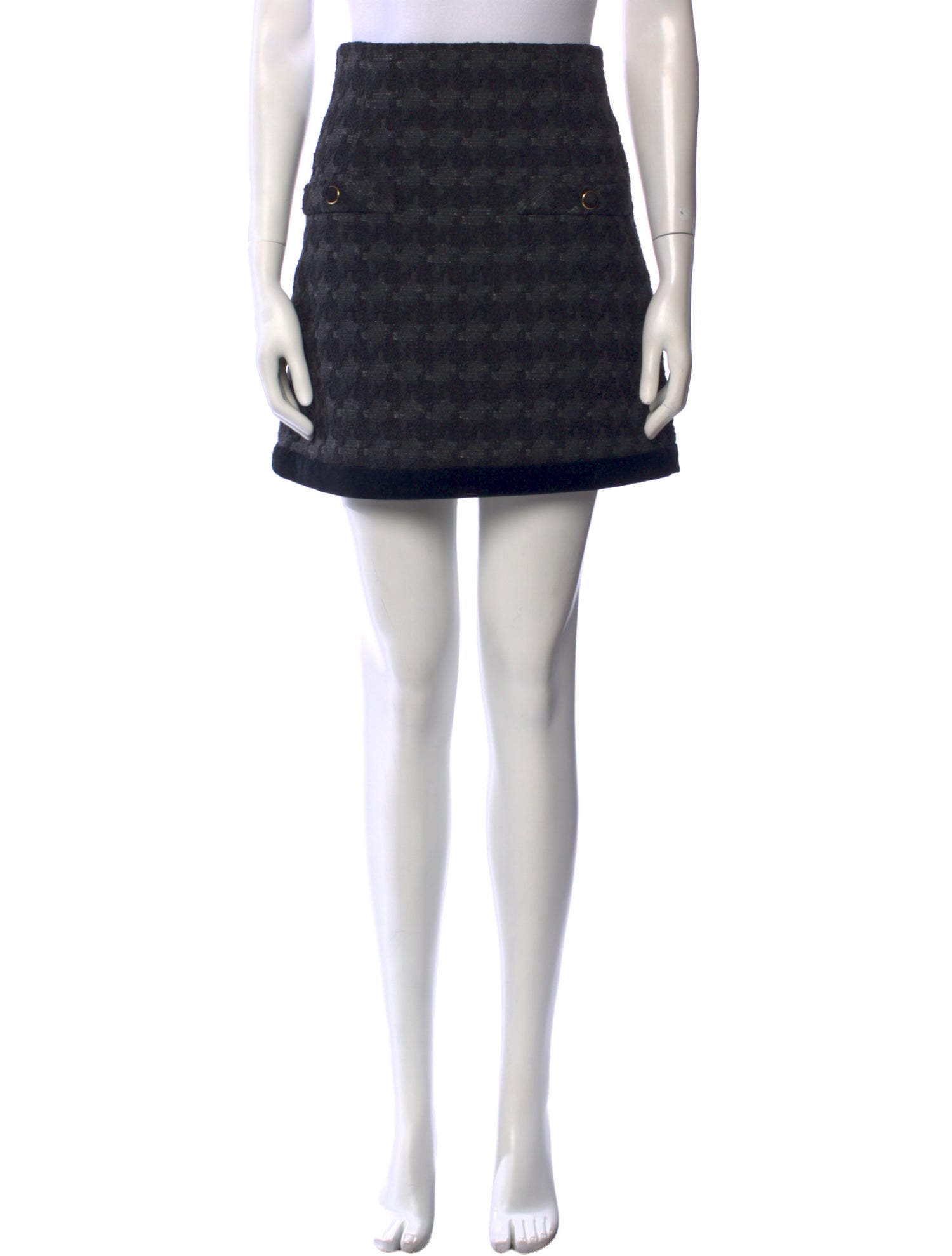Sandro Houndstooth Print Mini Skirt