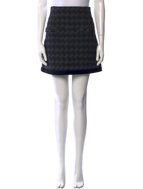Sandro Houndstooth Print Mini Skirt