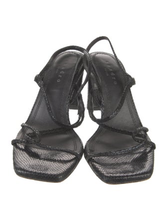 Sandro Snakeskin Slingback Sandals