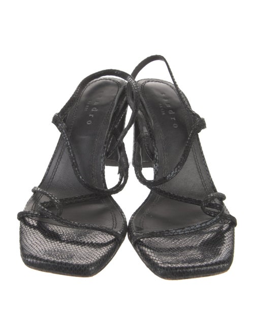 Sandro Snakeskin Slingback Sandals