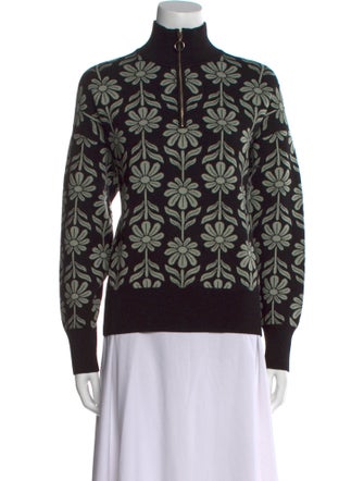 Sandro Printed Mock Neck Sweater