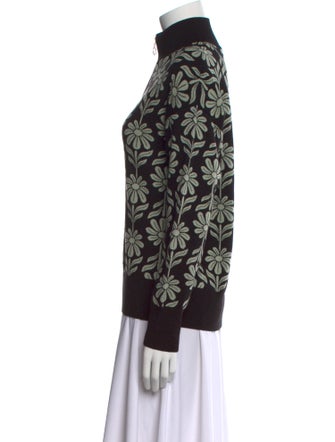 Sandro Printed Mock Neck Sweater