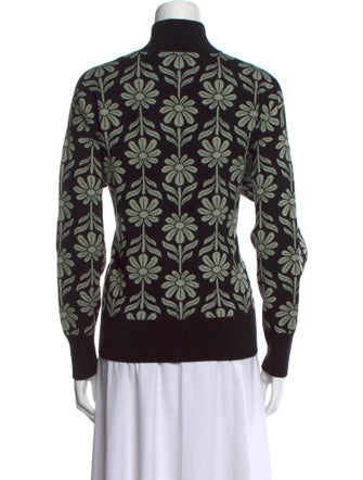 Sandro Printed Mock Neck Sweater