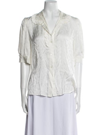 Sandro Three-Quarter Sleeve Button-Up Top