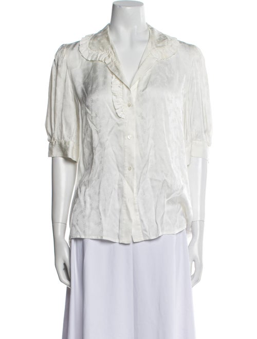 Sandro Three-Quarter Sleeve Button-Up Top