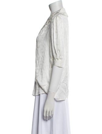 Sandro Three-Quarter Sleeve Button-Up Top