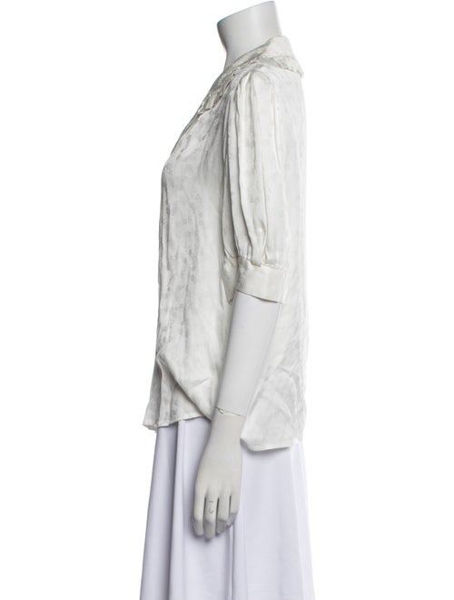 Sandro Three-Quarter Sleeve Button-Up Top