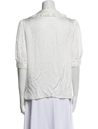 Sandro Three-Quarter Sleeve Button-Up Top
