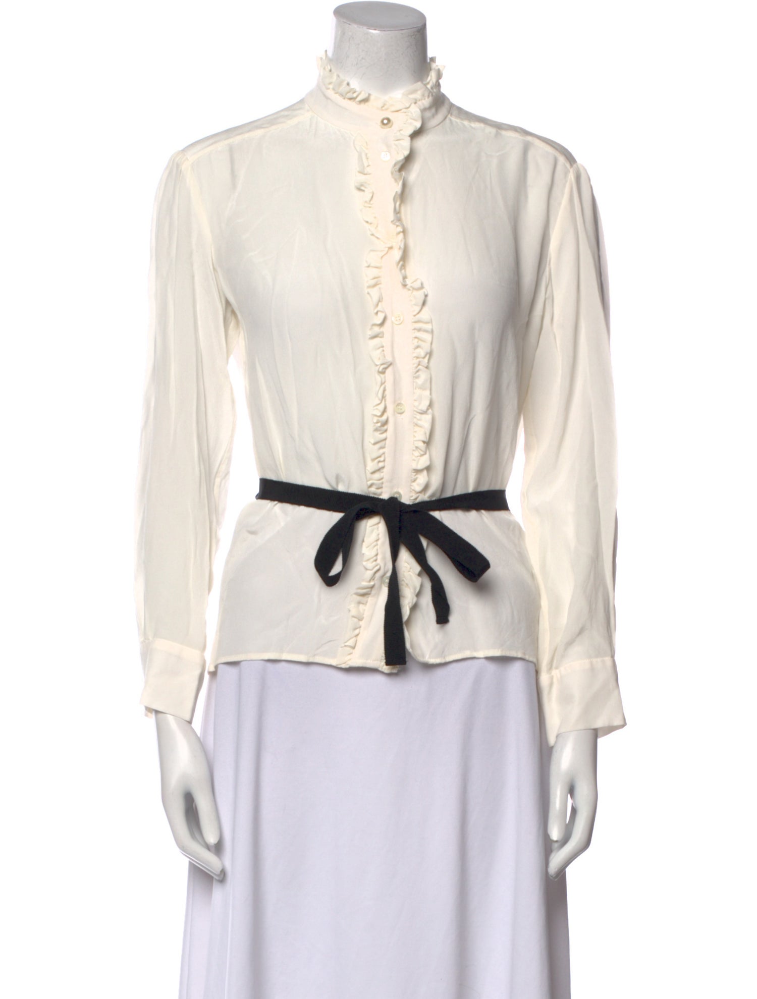 Sandro Silk Mock Neck Top