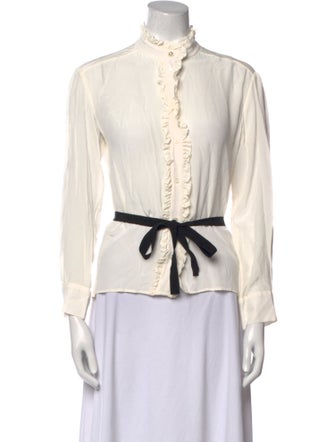 Sandro Silk Mock Neck Top