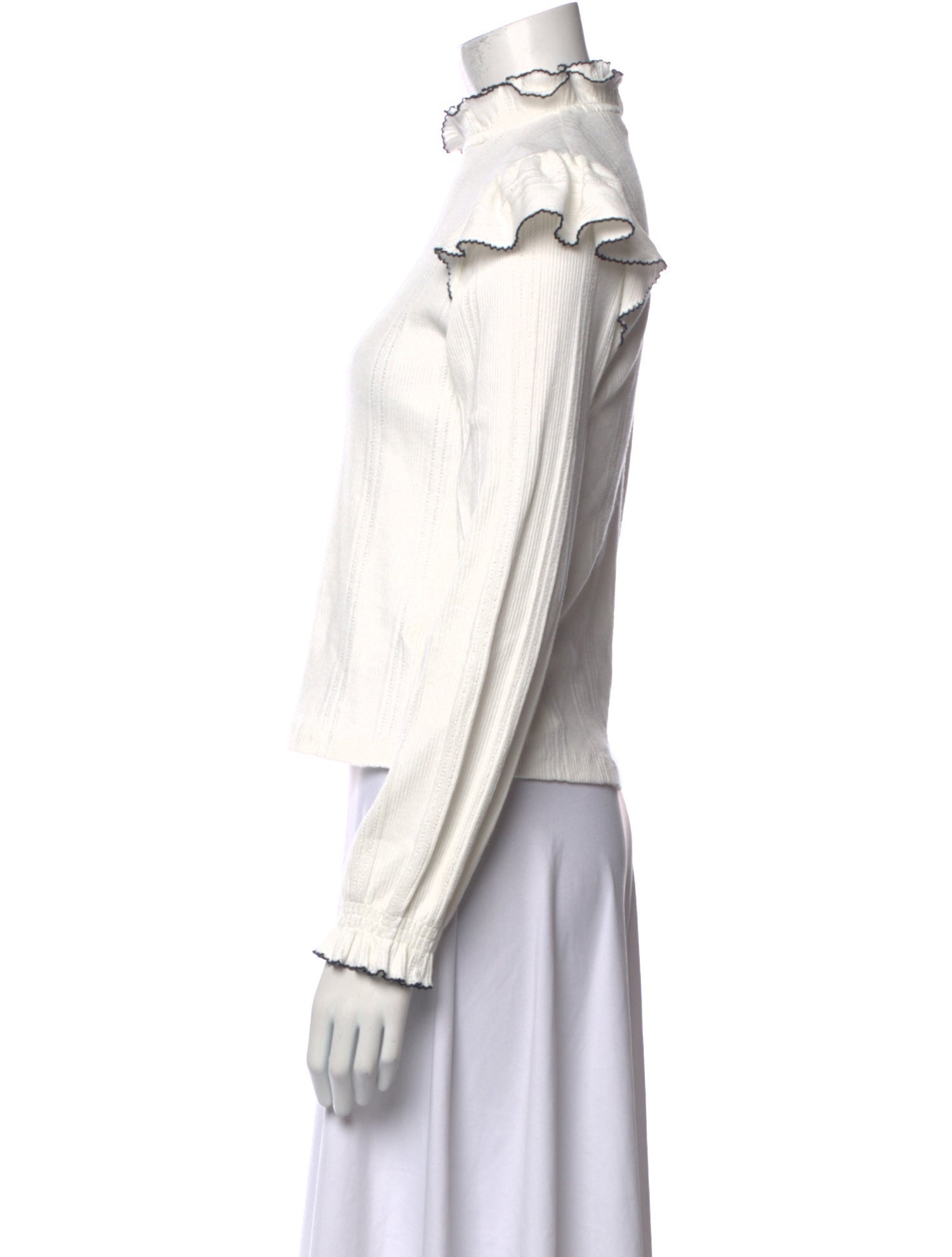 Sandro Mock Neck Long Sleeve Blouse