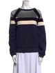 Sandro Striped Scoop Neck Sweatshirt
