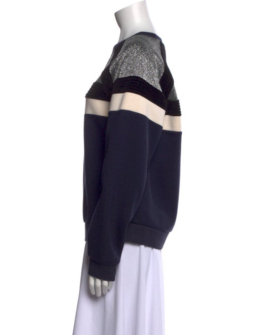 Sandro Striped Scoop Neck Sweatshirt