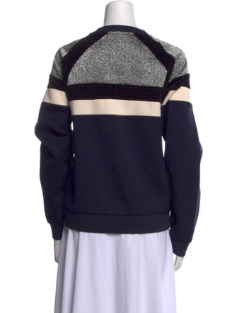 Sandro Striped Scoop Neck Sweatshirt