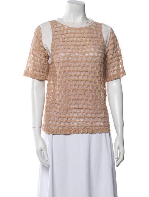 Sandro Lace Pattern Crew Neck Top
