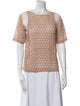 Sandro Lace Pattern Crew Neck Top