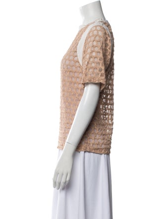 Sandro Lace Pattern Crew Neck Top