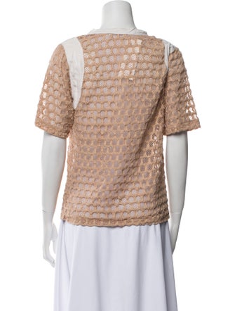 Sandro Lace Pattern Crew Neck Top