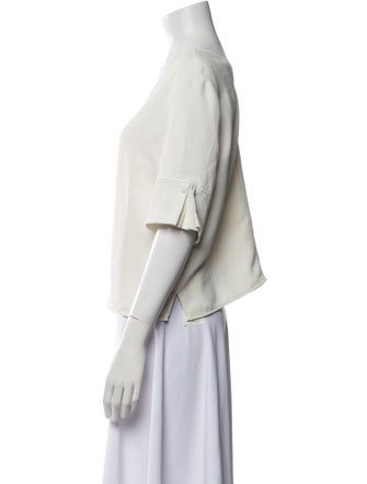 Sandro V-Neck Three-Quarter Sleeve Top