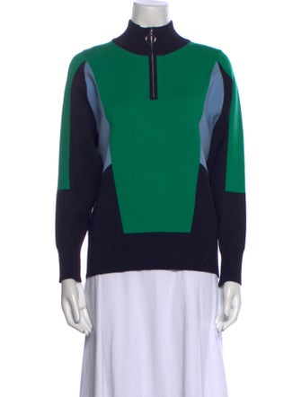 Sandro Colorblock Pattern Mock Neck Sweater
