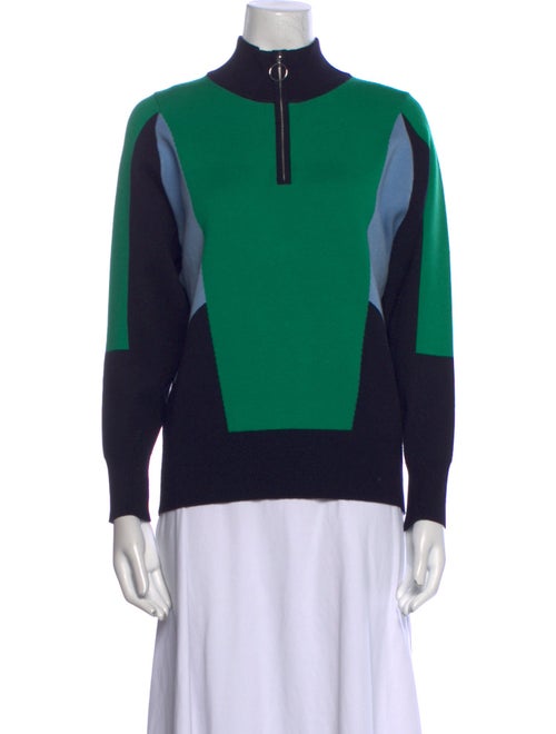 Sandro Colorblock Pattern Mock Neck Sweater