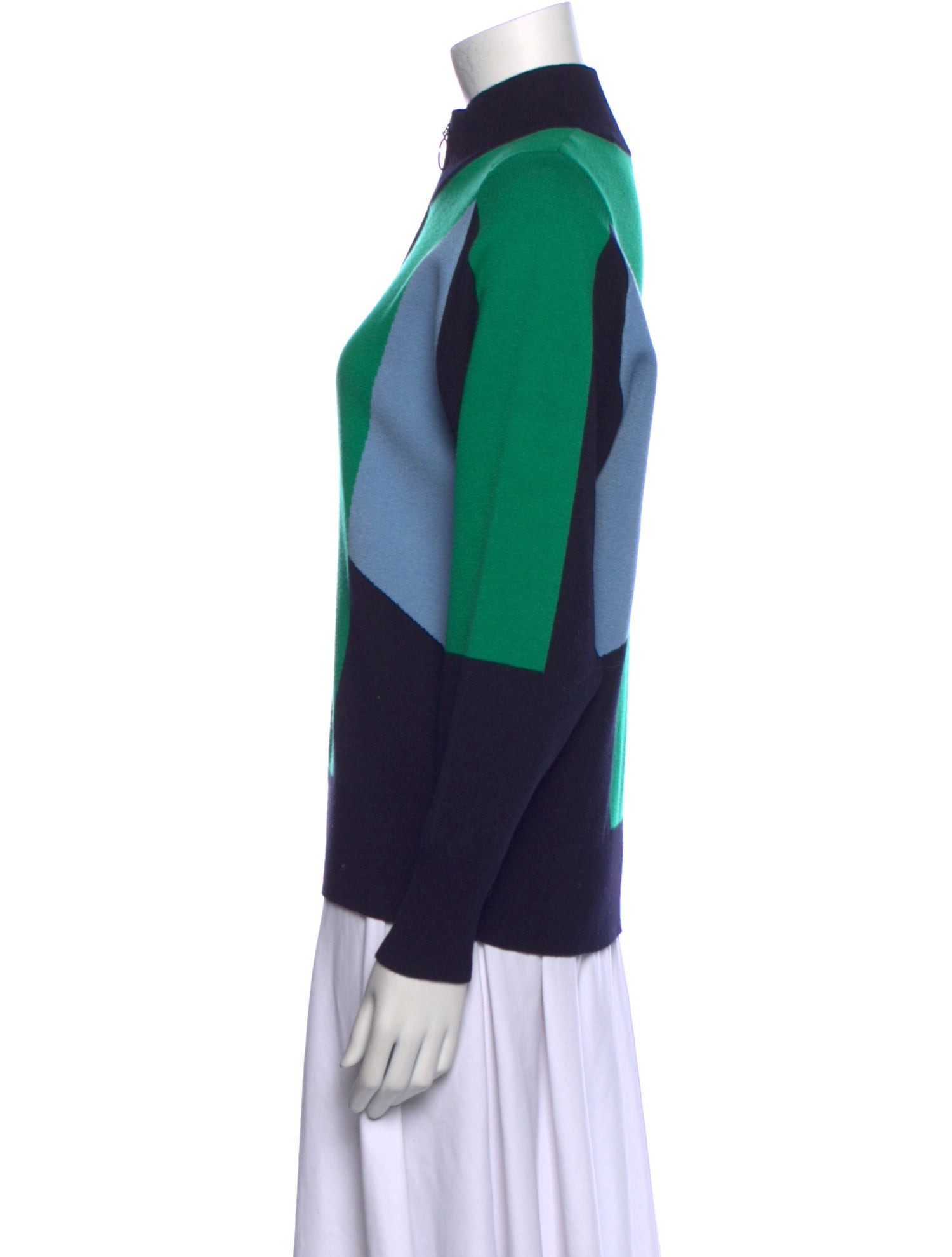 Sandro Colorblock Pattern Mock Neck Sweater