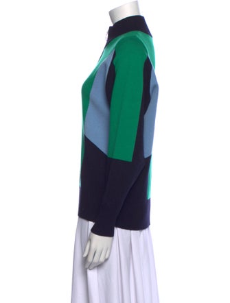 Sandro Colorblock Pattern Mock Neck Sweater