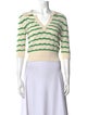 Sandro Striped V-Neck Crop Top