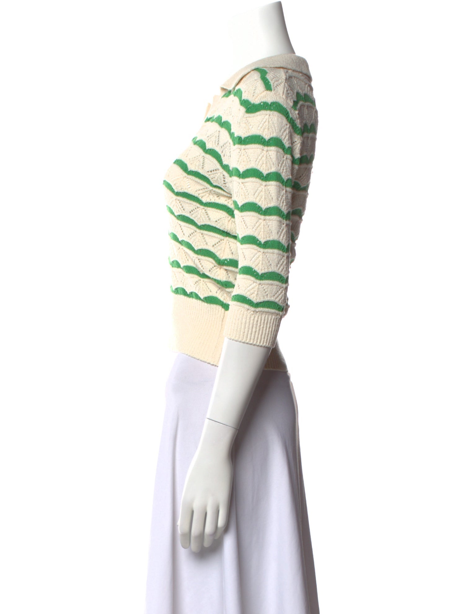 Sandro Striped V-Neck Crop Top