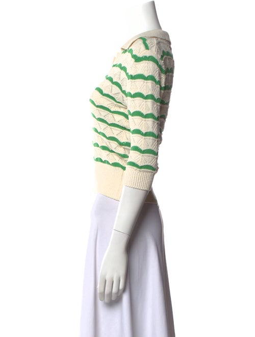 Sandro Striped V-Neck Crop Top