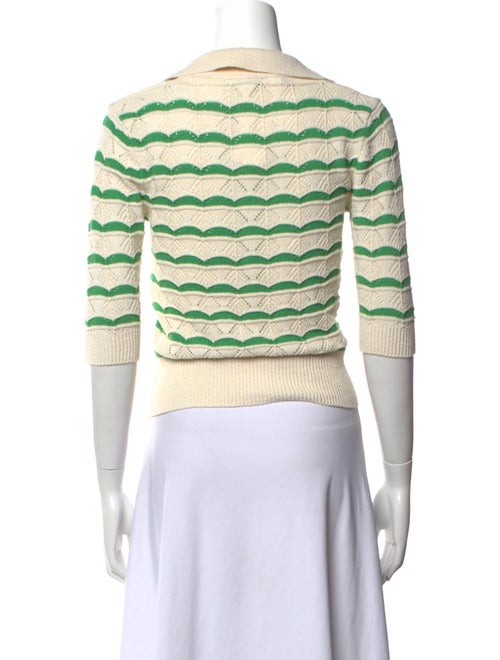 Sandro Striped V-Neck Crop Top