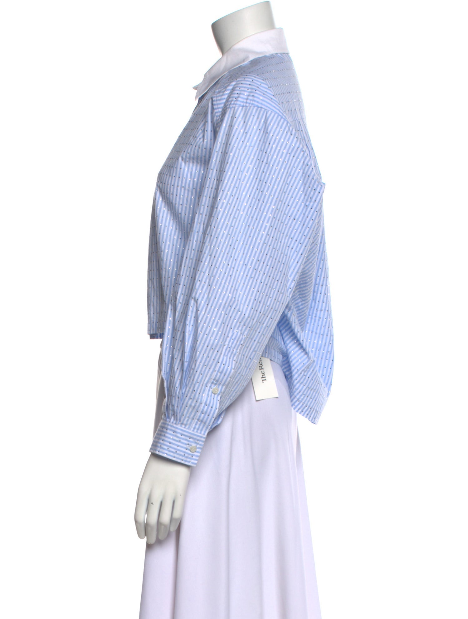 Sandro Striped Long Sleeve Crop Top