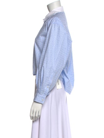 Sandro Striped Long Sleeve Crop Top