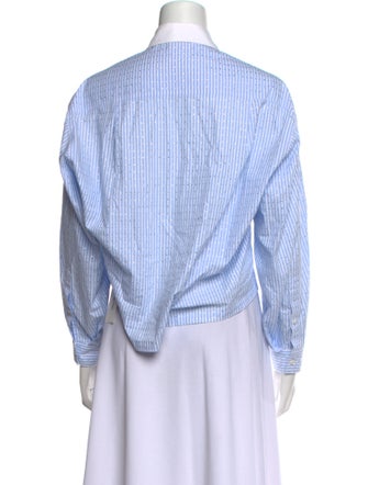 Sandro Striped Long Sleeve Crop Top