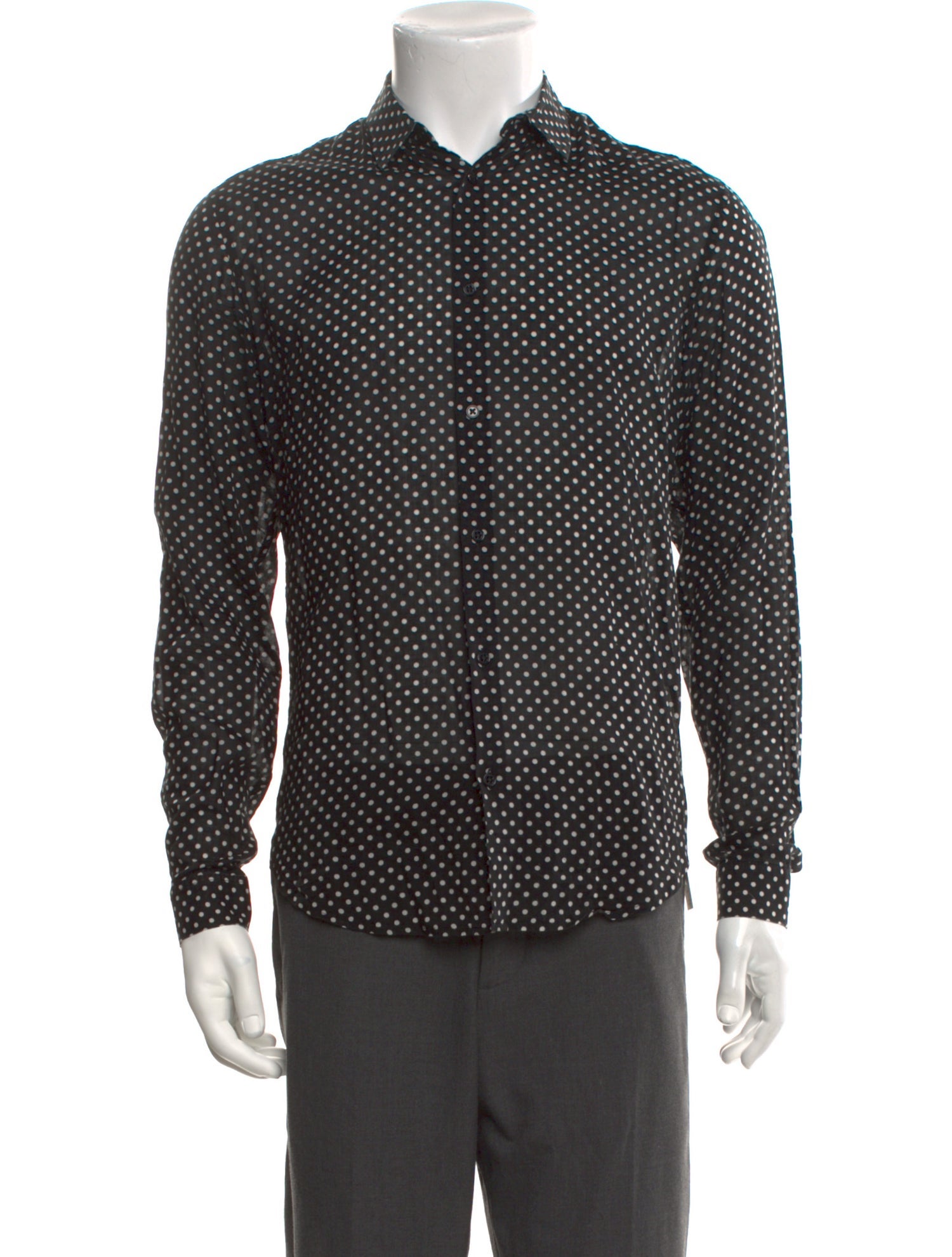 Sandro Polka Dot Print Long Sleeve Shirt