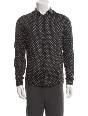 Sandro Polka Dot Print Long Sleeve Shirt