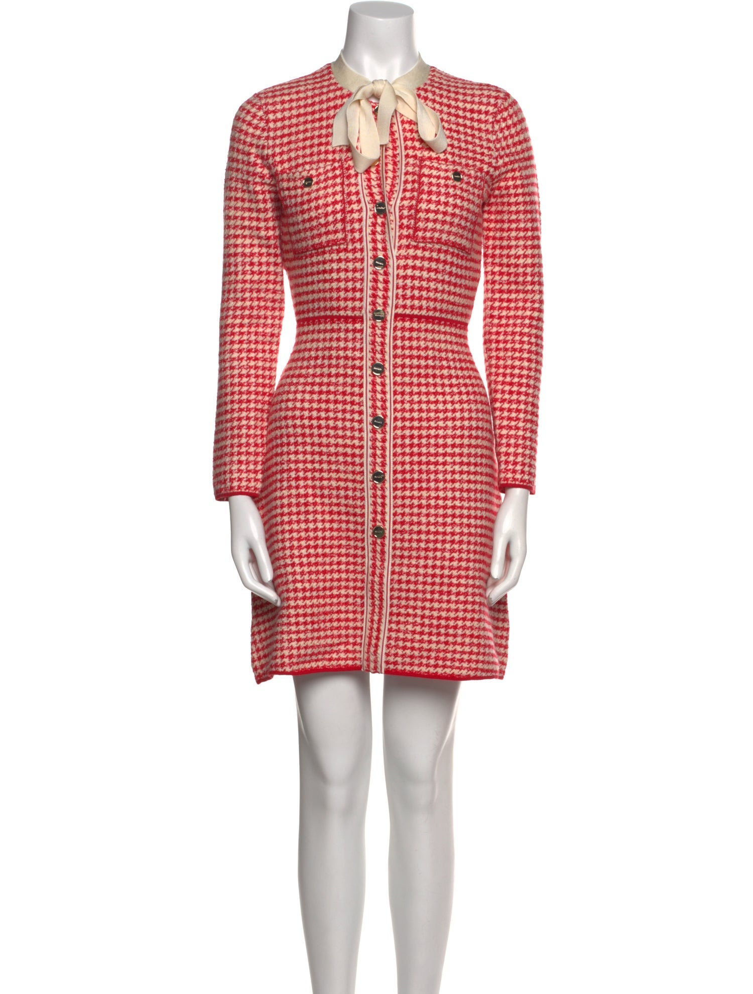 Sandro Houndstooth Print Mini Dress