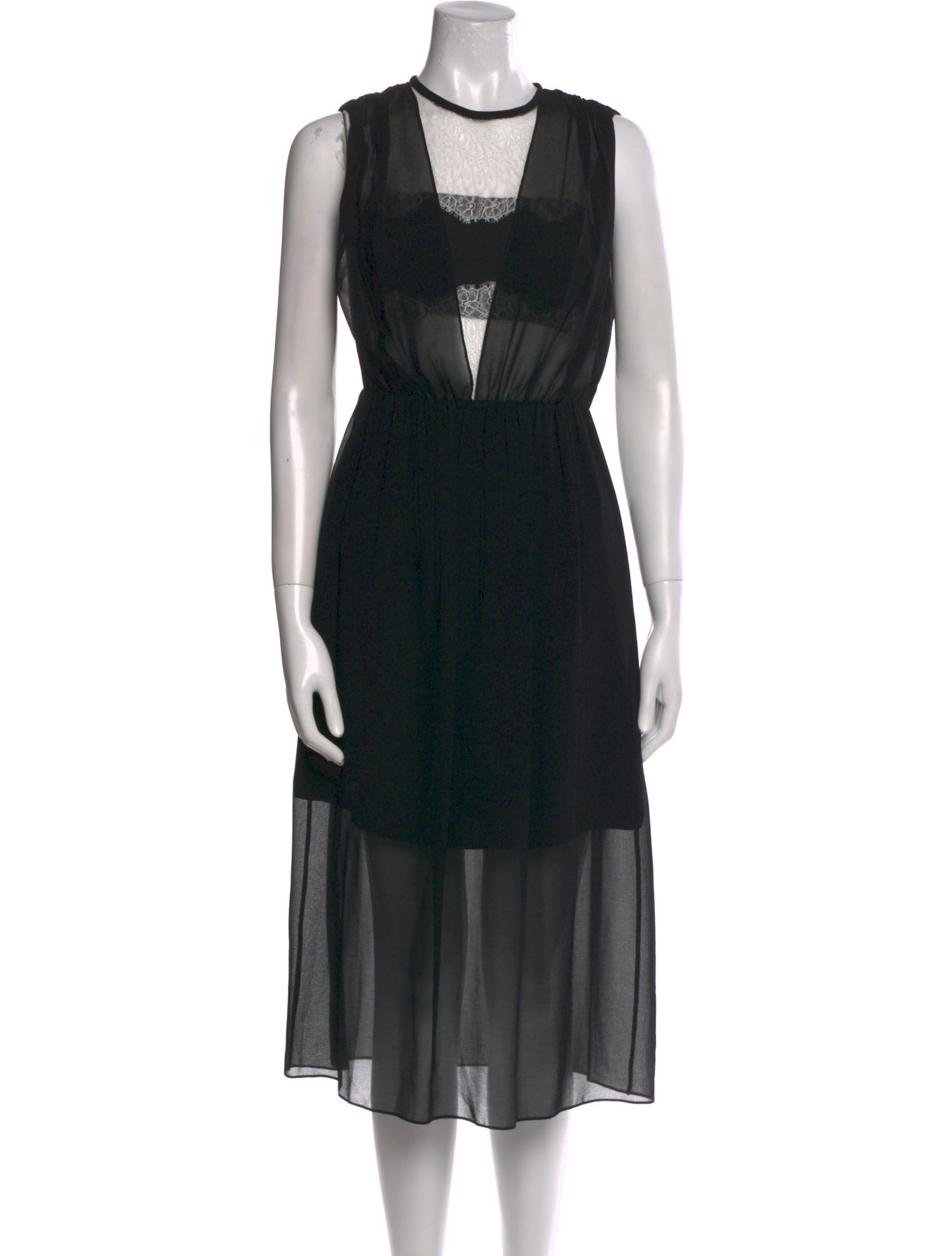 Sandro Crew Neck Midi Length Dress