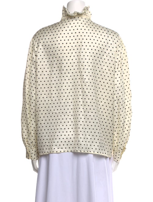 Sandro Polka Dot Print Long Sleeve Button-Up Top
