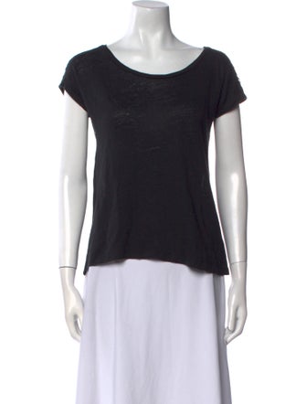 Sandro Linen Scoop Neck T-Shirt