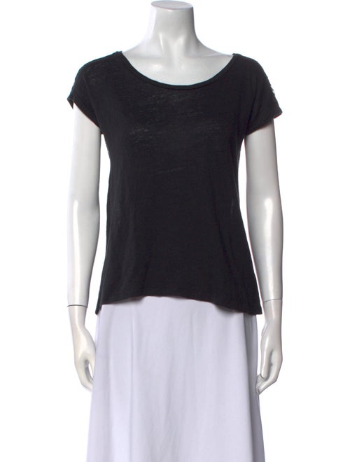 Sandro Linen Scoop Neck T-Shirt